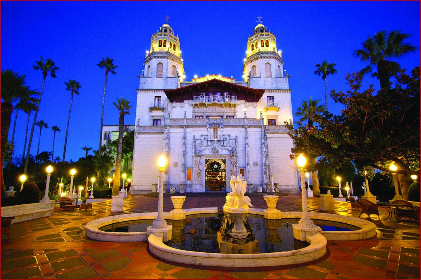 See Hearst Castle's Outdoor Art By Moonlight