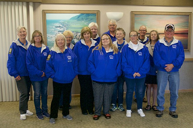 Docents Wear Blue Jackets at the Rookery