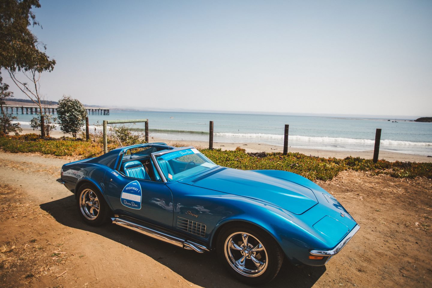A Blue Stingray Corvette at the Dream Drive