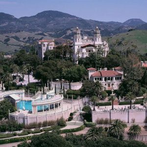 Aerial view of Hearst Castle in San Simeon, CA Aerial view of Hearst Castle in San Simeon, CA