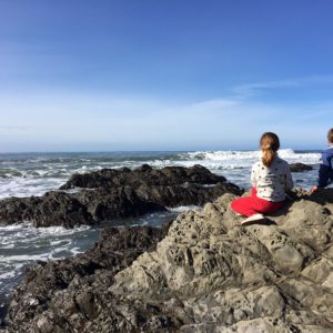 Kids in the tide pools in San Simeon, CA
