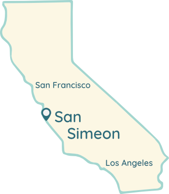 Map of California showing location of San Simeon