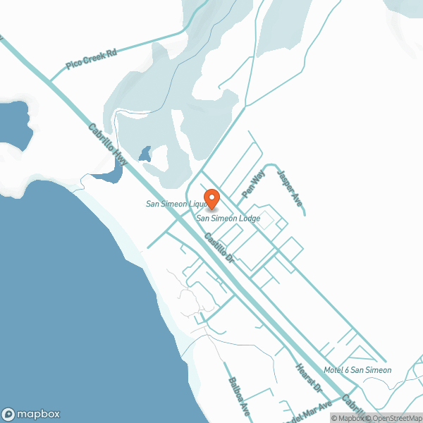 Map showing San Simeon Lodge. Click opens new tab in Google Maps.