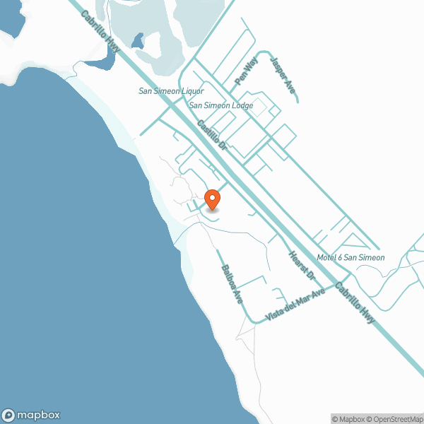 Map showing San Simeon Visitor Center. Click opens new tab in Google Maps.