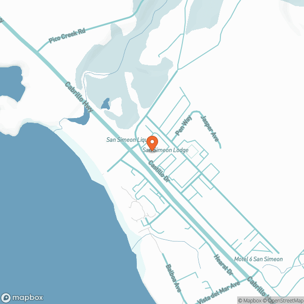 Map showing San Simeon Beach Bar & Grill. Click opens new tab in Google Maps.