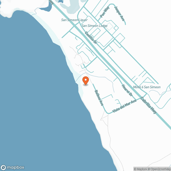 Map showing Beachfront in San Simeon. Click opens new tab in Google Maps.